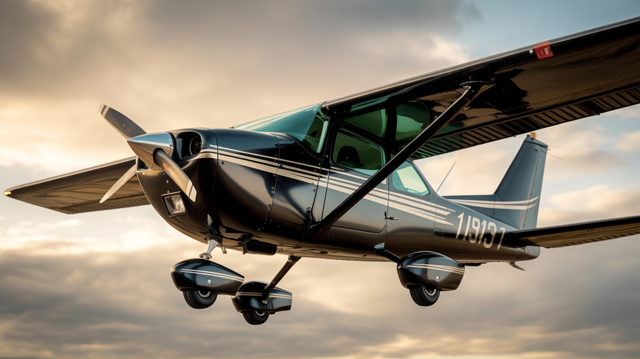 Cessna 172 with matte black and silver wrap