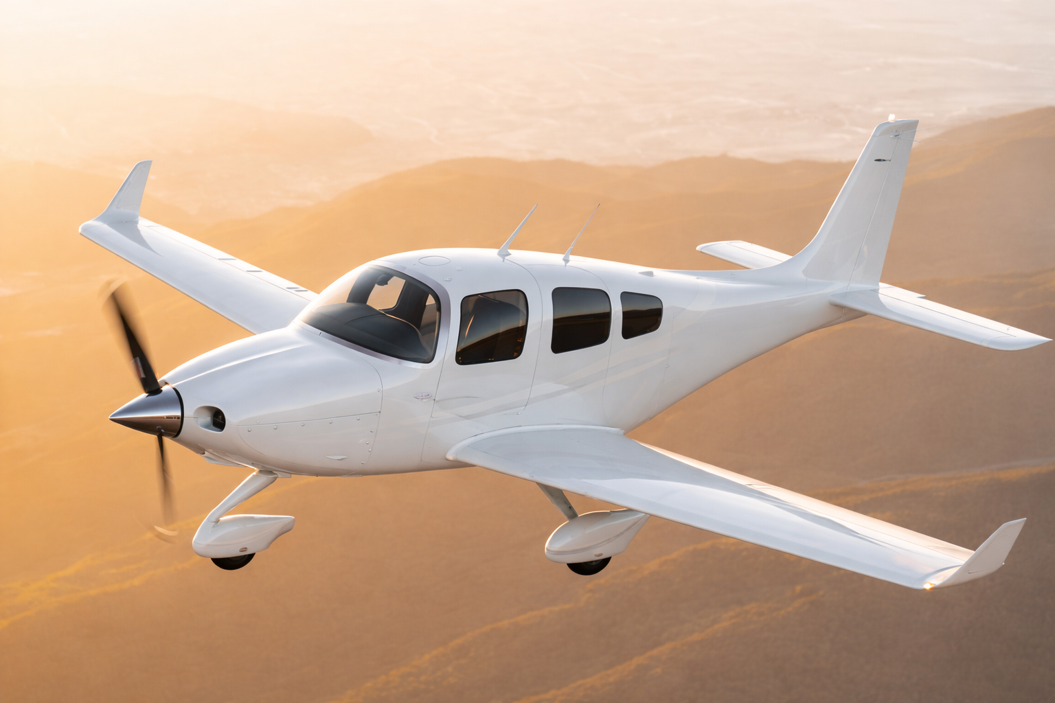 Aircraft before vinyl wrap — standard factory finish