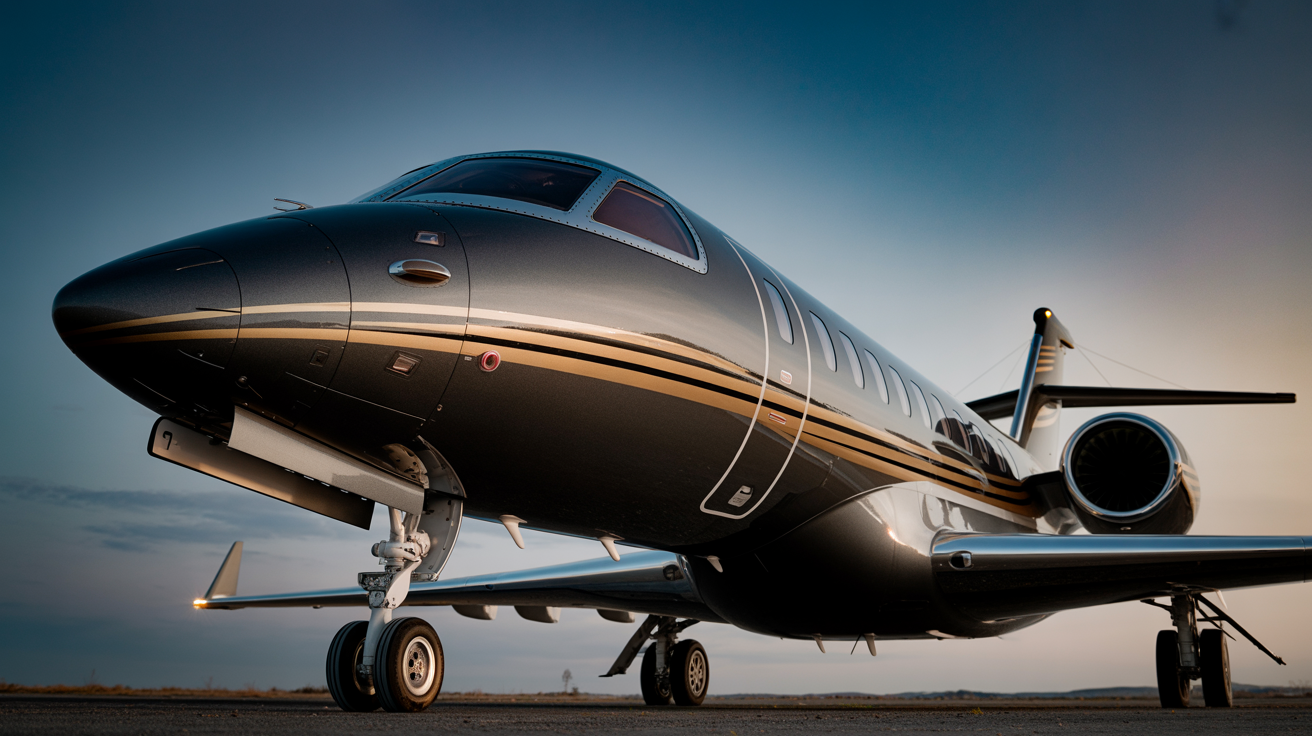 Private jet with custom livery